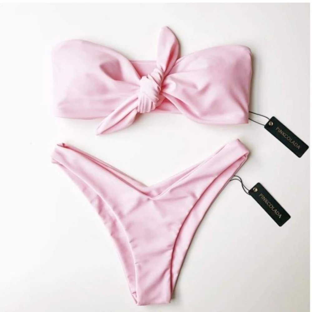 Pink Colada Bikini in Bubble Gum Pink in bag NWT